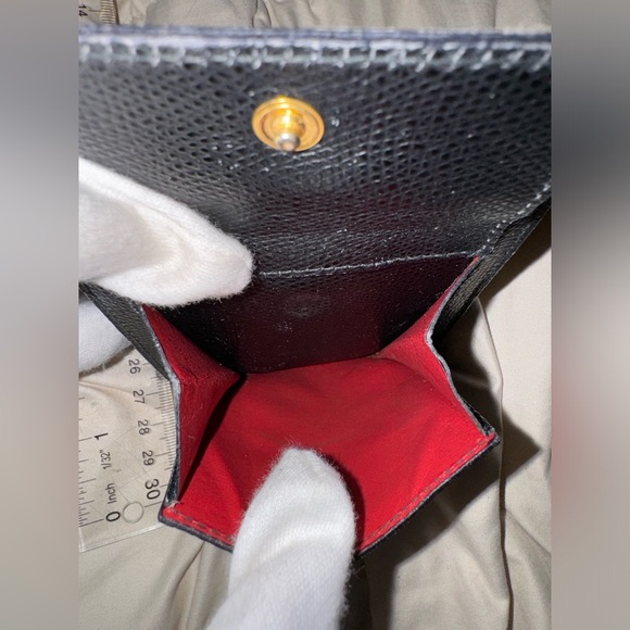 Celine Black Bifold With Gold Clasp Red Interior Wallet - Picture 9 of 11